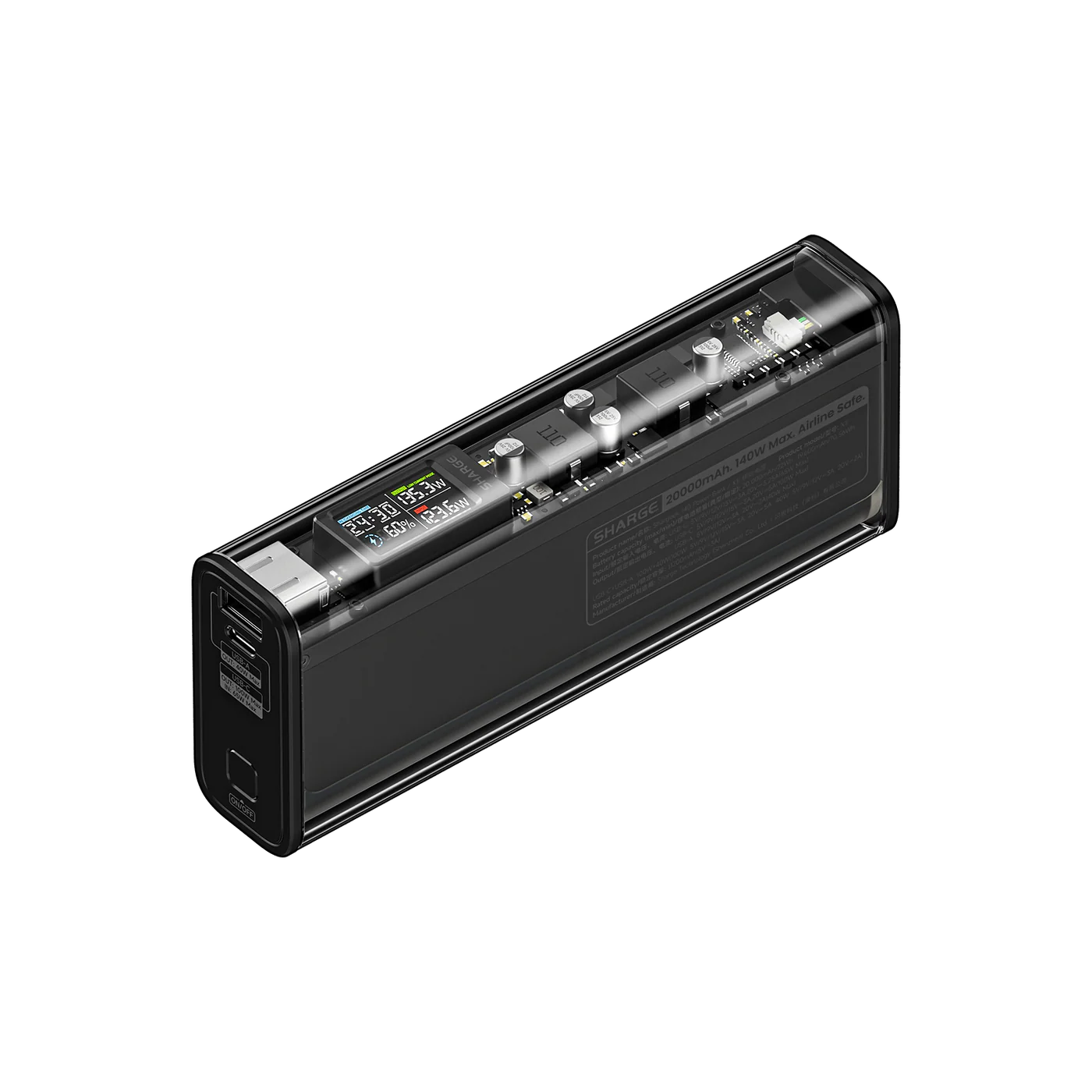 140W - Yüksek Güçlü ve Şeffaf Tasarımlı Powerbank